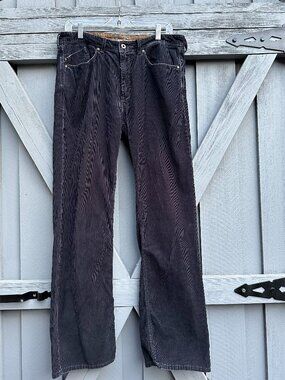 Banana Republic Straight Fit Corduroy Pants Men's 33x32 Charcoal Pima Cotton